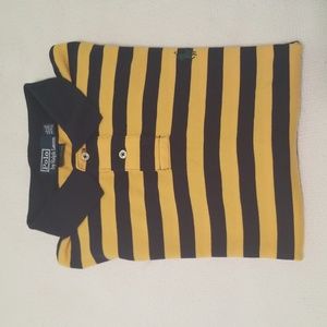 NWOT POLO by RALPH LAUREN Blue Yellow Striped Polo Shirt Short Sleeves MeN XXL